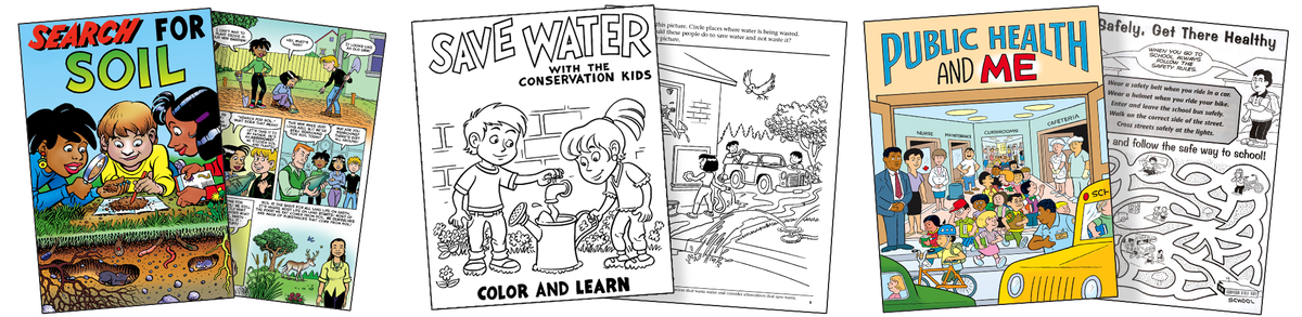 What we produce: educational comic books, coloring books and activity books